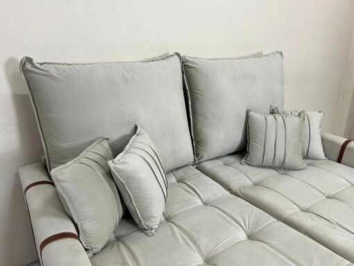 Sofá Cama Chicago Plus 1.80m - Bege Veludo - Imagem 5
