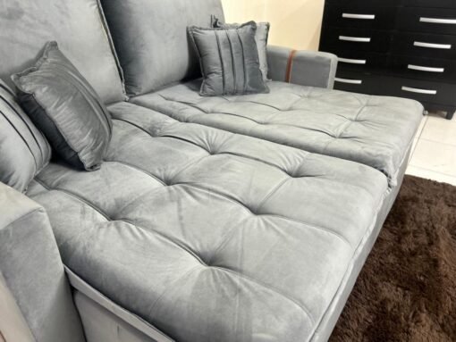 Sofá Cama Chicago Plus 1.80m - Cinza Veludo - Imagem 4