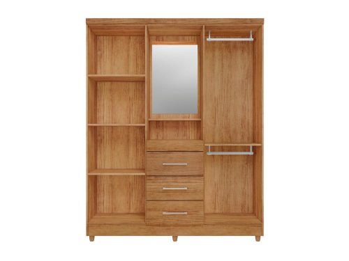 Guarda-Roupa Capelinha Lyon 4 portas com espelho - Cedro - Imagem 2
