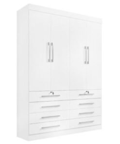 Guarda-Roupa Mônaco 4 portas e 8 gavetas - Branco