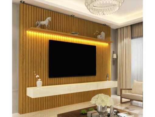 Home Nobre com Nicho 85" - Naturale/Off White