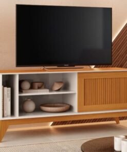 Rack Aruba 55" - Off White/Cedro