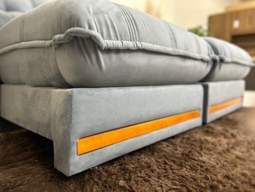 Sofá Retrátil Reclinável Iguaçu 2.10m - Cinza Veludão - Imagem 4