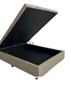 Base Box Baú Classic casal - Bege corino