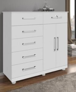 Cômoda 6 gavetas 2 portas Ref.: 021 - Branco