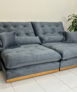 Sofá Retrátil e Reclinável Toronto 2.90m - Cinza Veludo