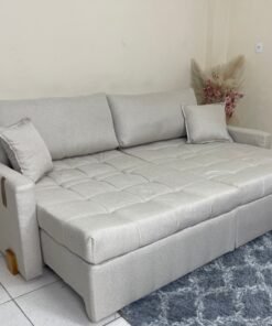 Sofá Cama/Retrátil Chicago 2.20m - Bege Linho