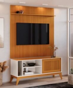 Rack Aruba com Painel Avant 55" -  Off White/Cedro