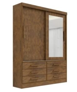 Guarda-Roupa Meridian 2 portas e 6 gavetas - Ipê