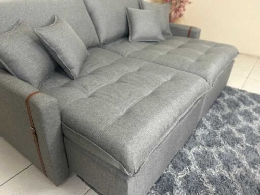 Sofá Cama/Retrátil Genova 2.20m - Cinza Linho - Imagem 4
