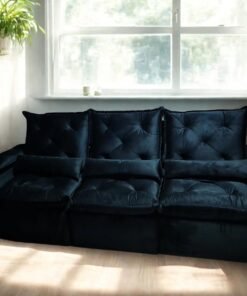 Sofá Retrátil Reclinável Oreo – 2.70m – Preto Veludo