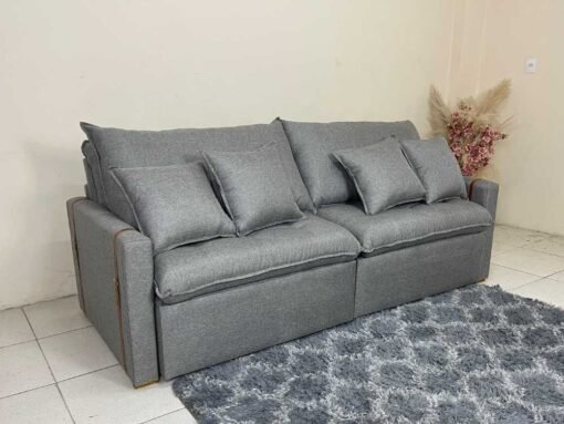 Sofá Cama/Retrátil Genova 2.20m - Cinza Linho - Imagem 2