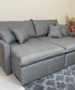 Sofá Cama/Retrátil Genova 2.20m - Cinza Linho