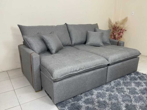 Sofá Cama/Retrátil Genova 2.20m - Cinza Linho