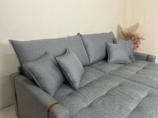 Sofá Cama/Retrátil Genova 2.20m - Cinza Linho - Imagem 3