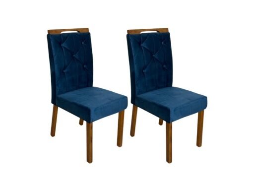 Conjunto Cadeiras Jasmim 2 unidades - Cinamomo/Azul