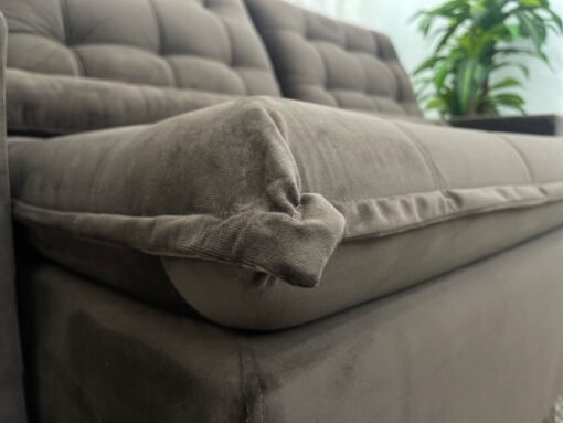 Sofá Retrátil Reclinável Small 2.30m - Marrom Veludão - Imagem 5