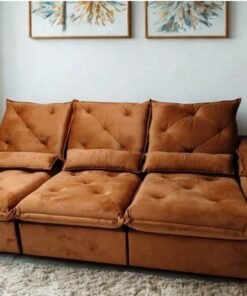 Sofá Retrátil Reclinável Israel – 2.75m – Terra Cota Veludo