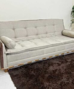 Sofá Cama Berlim 2.11m - Bege/Marrom Linho