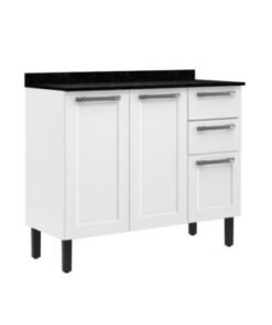 Balcão de Cozinha Florença Aço 1,05 - Branco