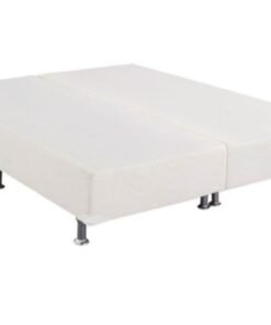 Base Box Silmer Queen Bi Partida Courino Branco - 158x198x26