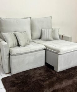 Sofá Cama Chicago Plus 1.80m - Bege Veludo