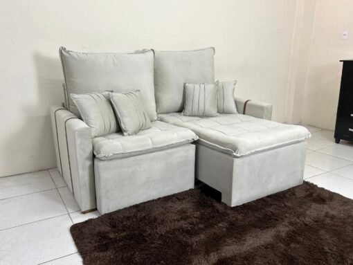 Sofá Cama Chicago Plus 1.80m - Bege Veludo