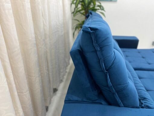 Sofá Retrátil Reclinável Small 2.00m - Azul Veludão - Imagem 8