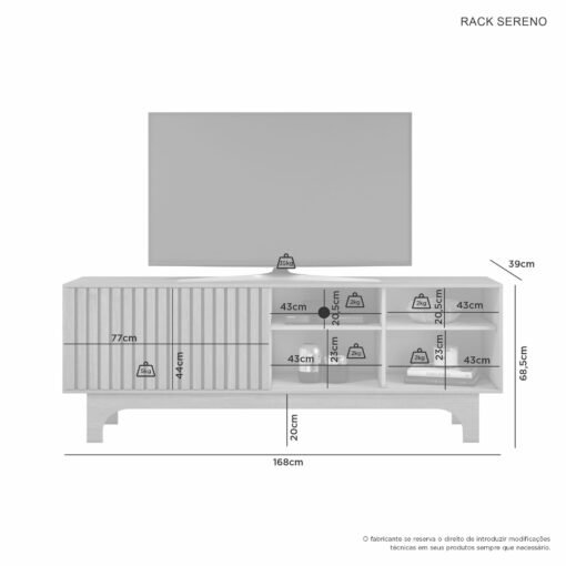 Rack Sereno 70" - Cinamomo/Off - Imagem 2