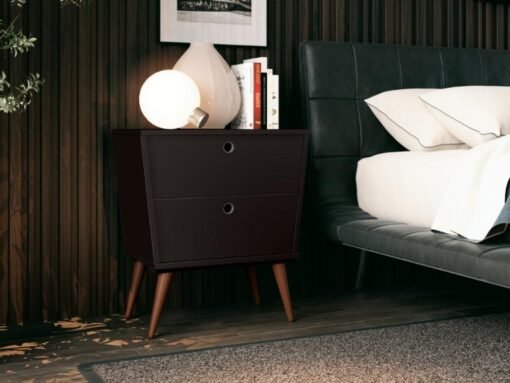 Mesa de cabeceira Dream 2 gavetas - Preto