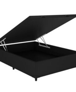 Base Box Baú Classic casal - Preto Corino