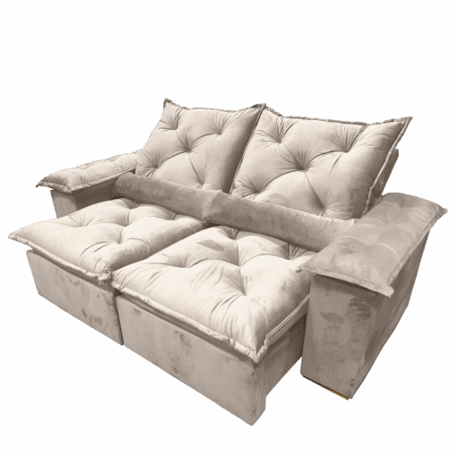Sofá Retrátil e Reclinável Grécia 2,00 m Bege - QUINE ESTOFADOS