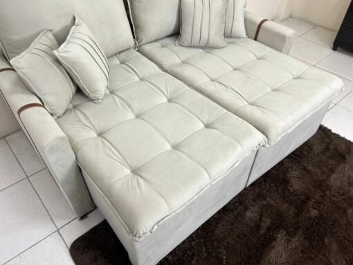 Sofá Cama Chicago Plus 1.80m - Bege Veludo - Imagem 4