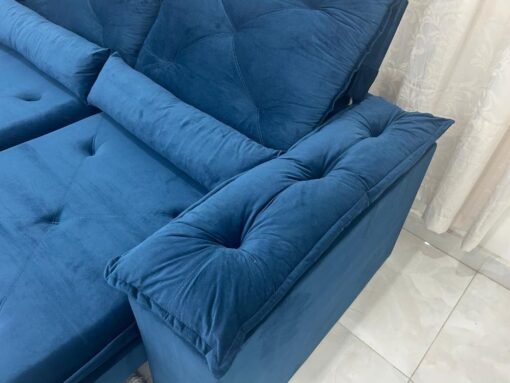 Sofá Retrátil Reclinável Brasão 2.00m- Azul Veludo - Imagem 5