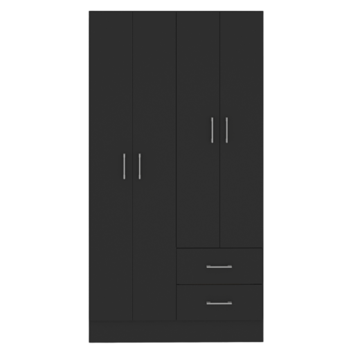 Guarda-Roupa 4 Portas Panamá 4002 0,90 m Preto - FELLICCI - Imagem 2
