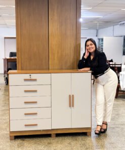 Cômoda 5 Gavetas Sapateira Dupla Istambul/Marmara Cinamono/Off White - TCIL