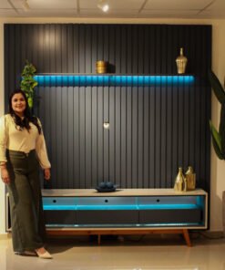 Painel até 85″ Nobre 230 Azul + Rack Requinte 212 Off White/Azul – GELIUS