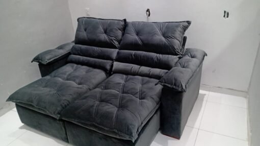 Sofá Retrátil e Reclinável Agata 200 Cinza - IMPÉRIO ESTOFADOS - Imagem 3