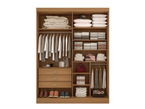 Guarda-Roupa Da Vinci Plus 4 portas e 3 gavetas - Cinamomo/Off White - Imagem 2