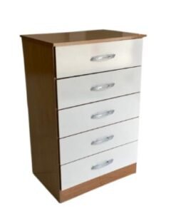 Cômoda 5 gavetas Saquarema - Cinamomo/Off White