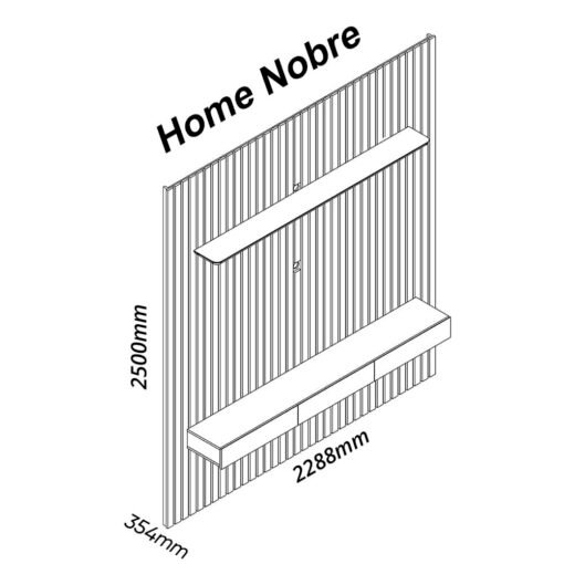 Home Nobre com Nicho 85" -Off White - Imagem 2