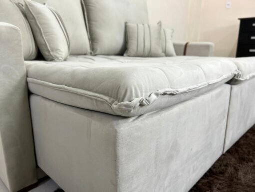 Sofá Cama Chicago Plus 1.80m - Bege Veludo - Imagem 7