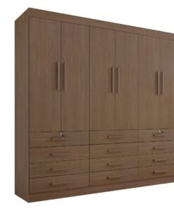 Guarda-Roupa Mônaco 6 portas e 12 gavetas - Castanho