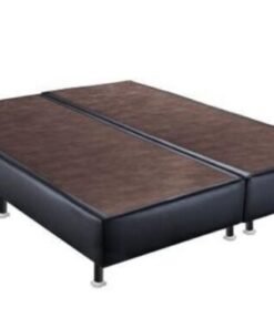 Base Box Silmer Queen Bi Partida Corino Preto - 158x198x26