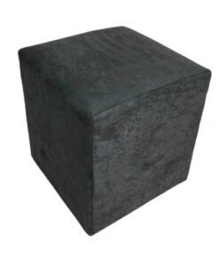 Puff quadrado - Cinza Suede