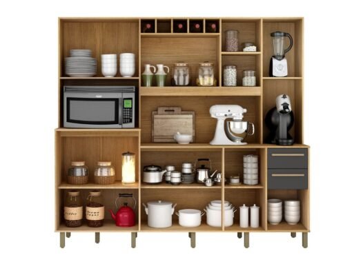 Armário Kit de Cozinha Petra 11 portas - Cinamomo/Grafite - Imagem 2