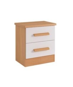 Mesa de cabeceira New Athos 2 gavetas -  Cinamomo/Off White