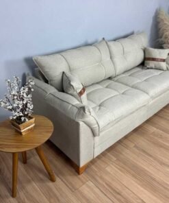 Sofá 3 lugares Creta 2.00m - Bege Linho