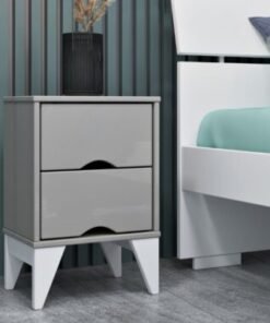 Mesa de Cabeceira Twister 2 Gavetas Tcil -  Off White