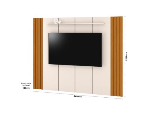 Painel Veyron 2.45 75"- Off White/Cedro - Imagem 2